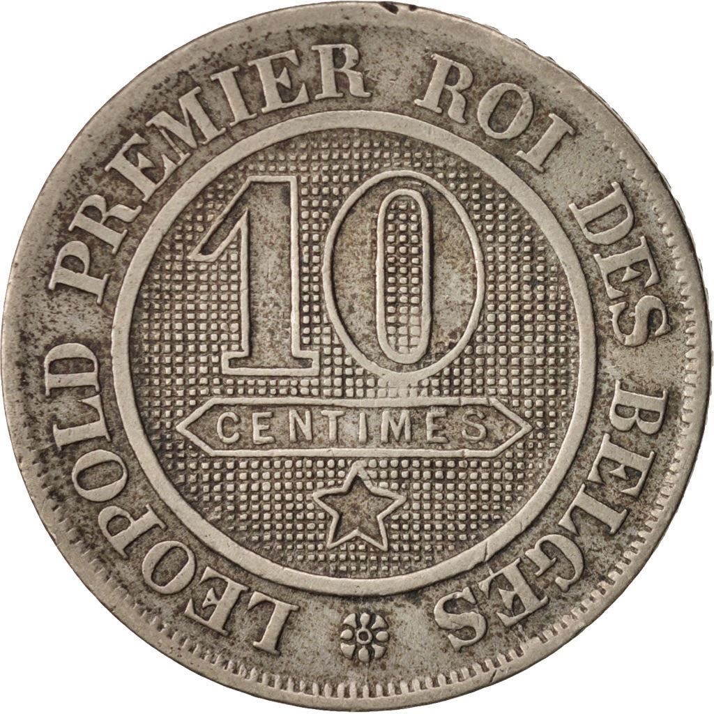 Belgien | 10-Centimes-Münze | Léopold I. | Kupfernickel | KM:22 | 1861–1864