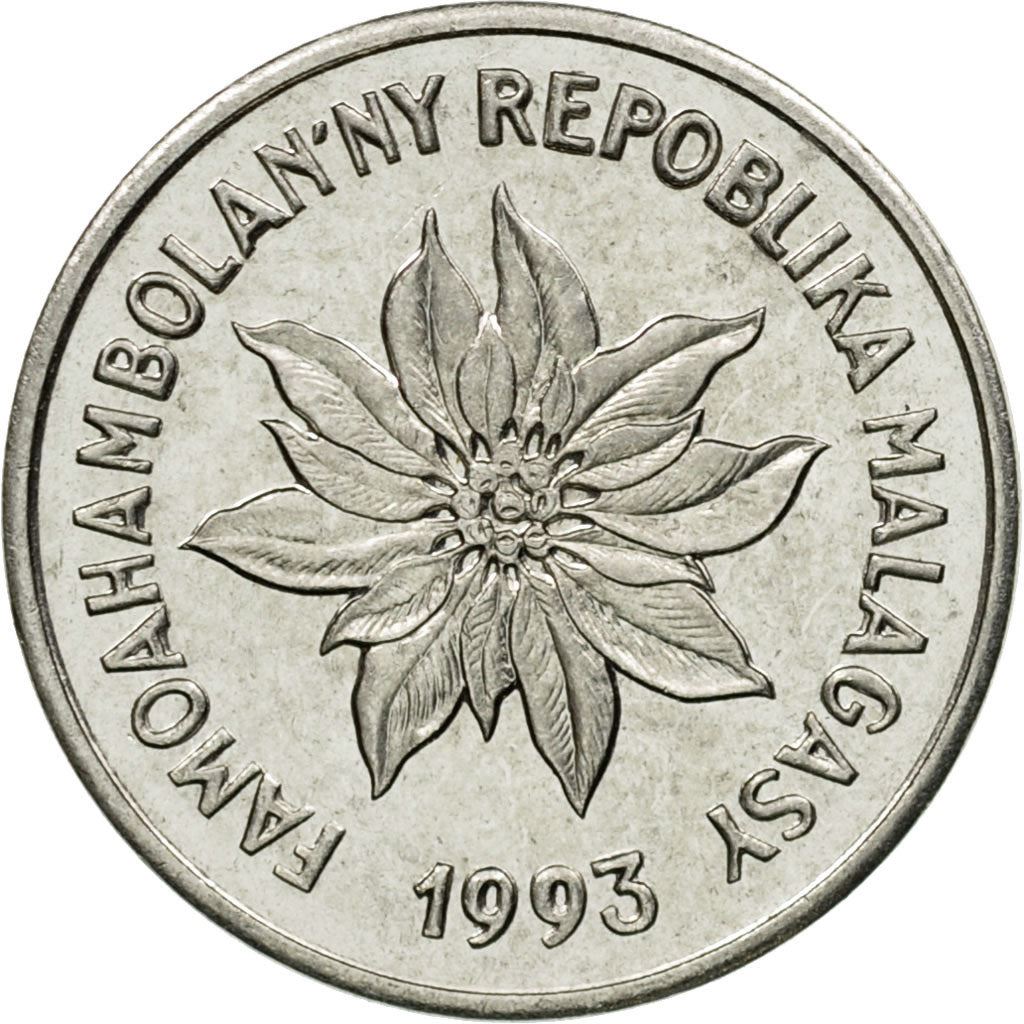 Madagascar | 1 Franc Coin | Zebu | Flower | Km:8 | 1965 - 2002