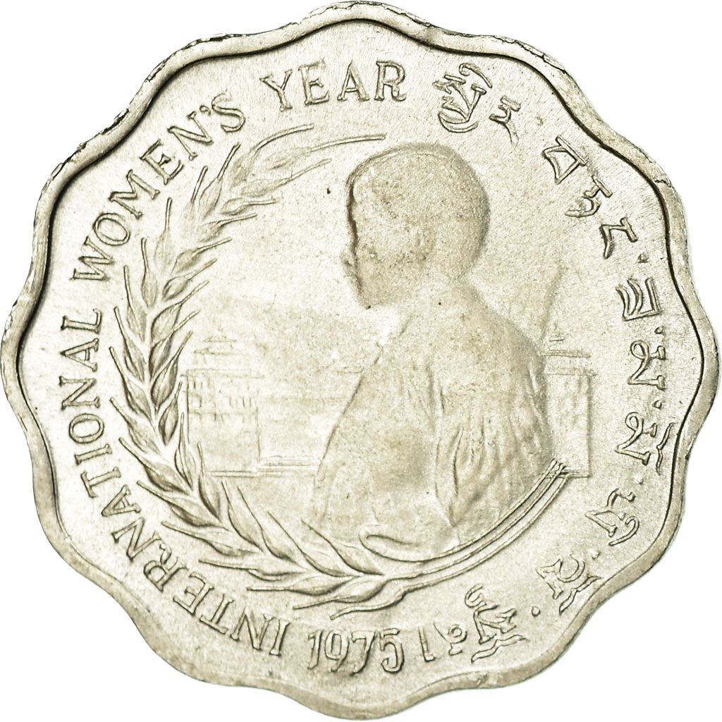 Bhutan | 10 Chetrums Coin | Viśvavajra | FAO | Woman | Km:43 | 1975
