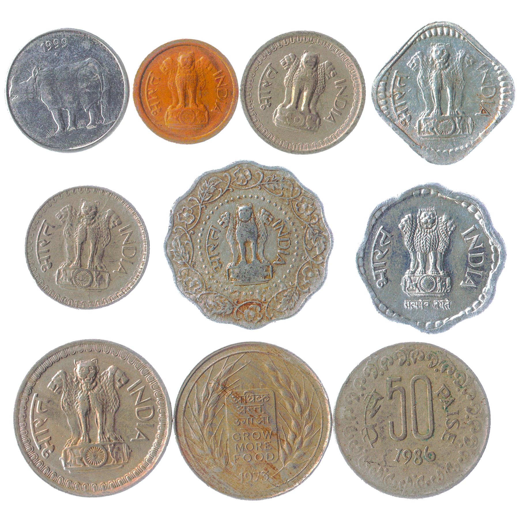 India 10 Mixed Coins | 1950 - 2026