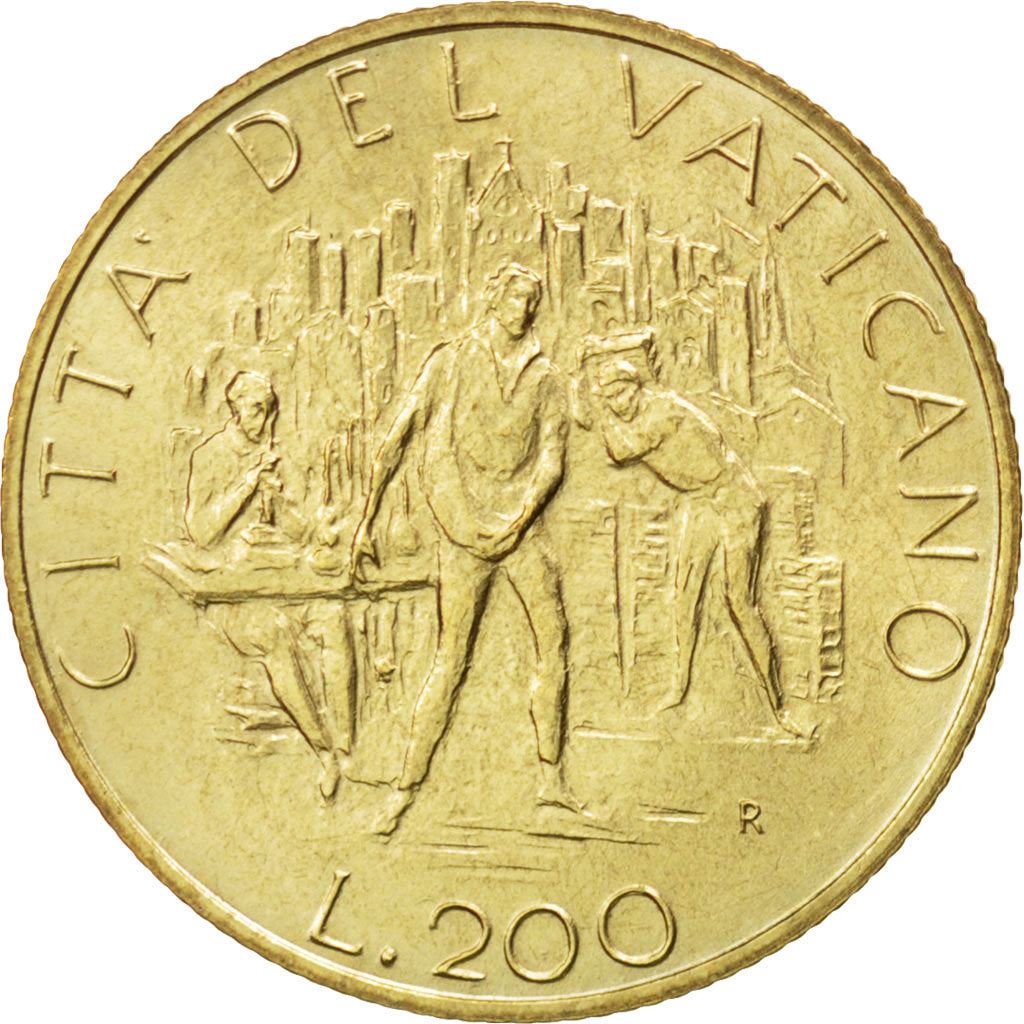Vatikanstaten | 200 Lire mynt | Johannes Paul II | Km:217 | 1989