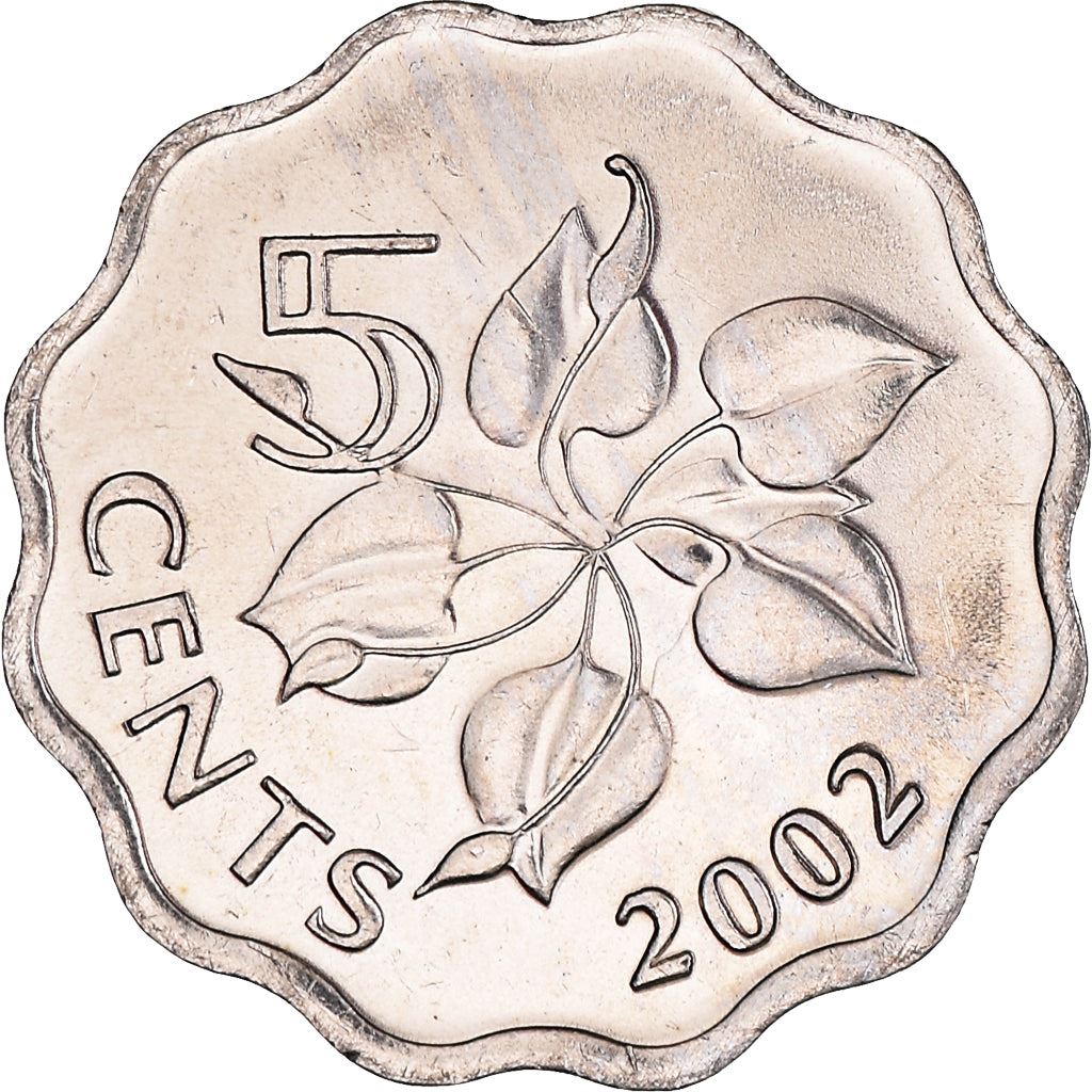 Eswatini | 5 Cents Coin | King Mswati III | Arum Lily | KM48 | 1995 - 2010