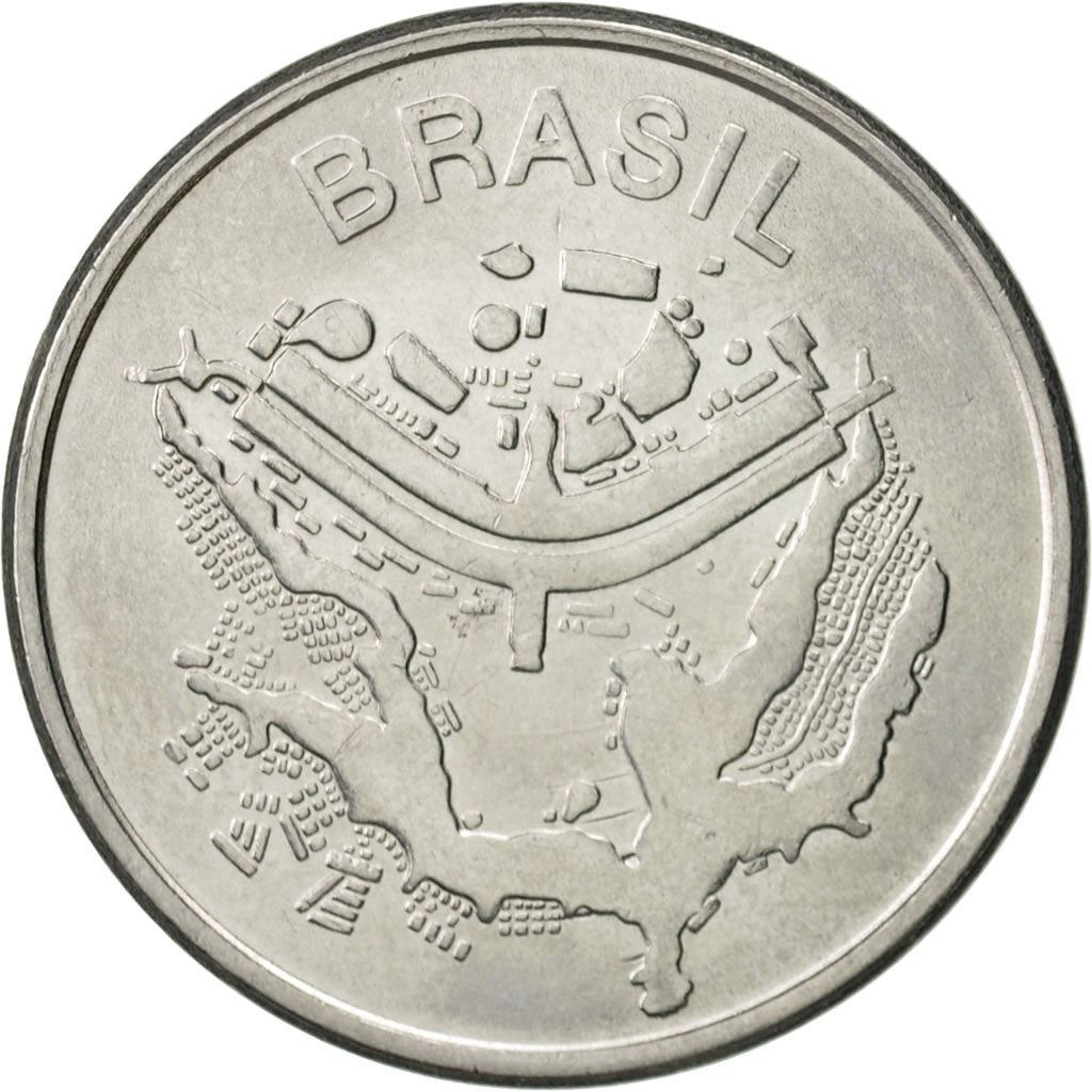 Brazil | 50 Cruzeiros Coin | Map of Brasilia | Km:594 | 1981 - 1984