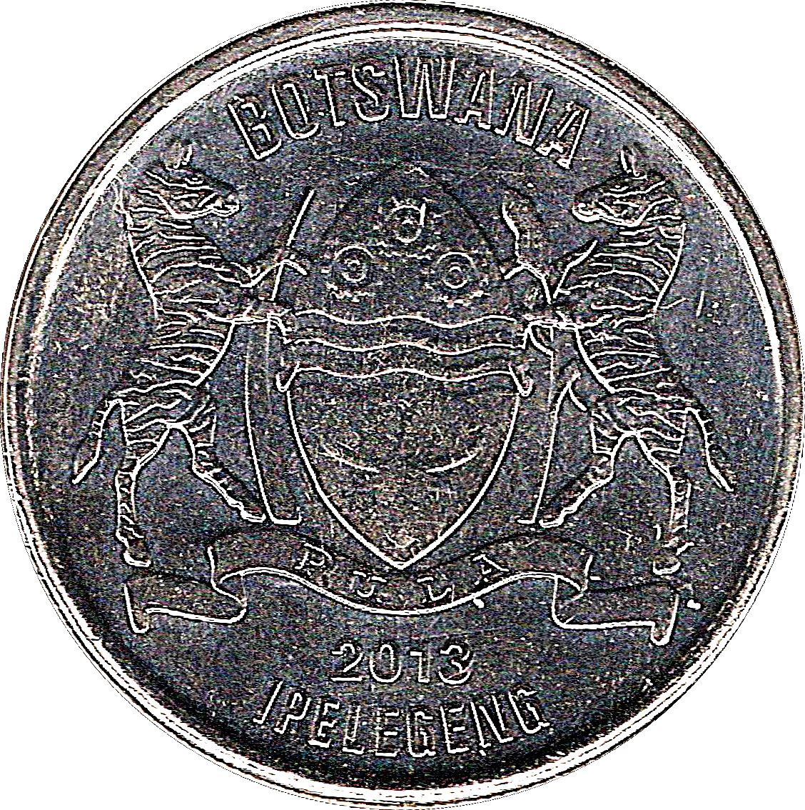 Botswana 50 Thebe Coin | African Fish Eagle | KM34 | 2013