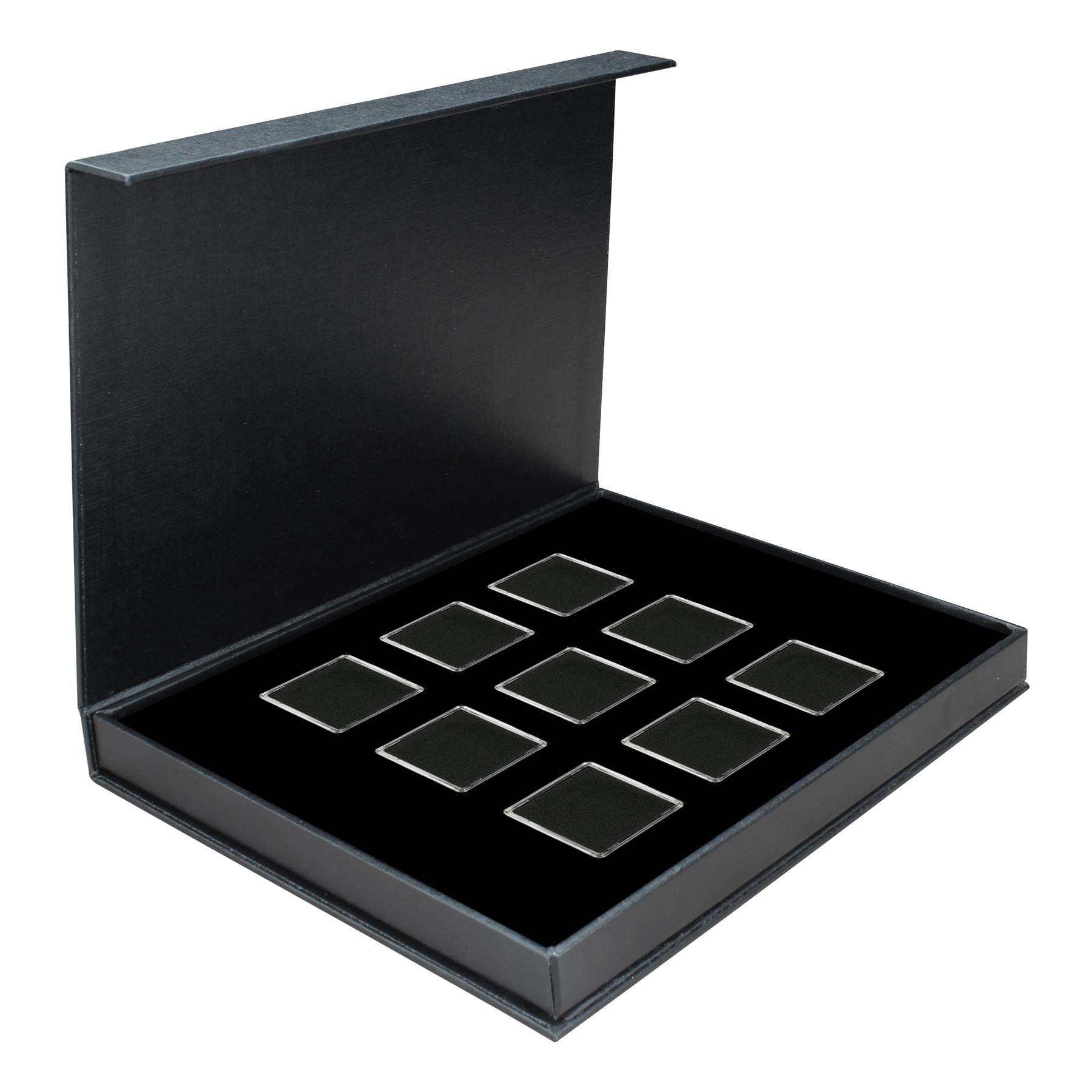 M-BOX Coin Box | Box for Presenting Coins in Square Capsules | 4 Sizes - XS to L | 12 Compartment Variations - 1 to 20