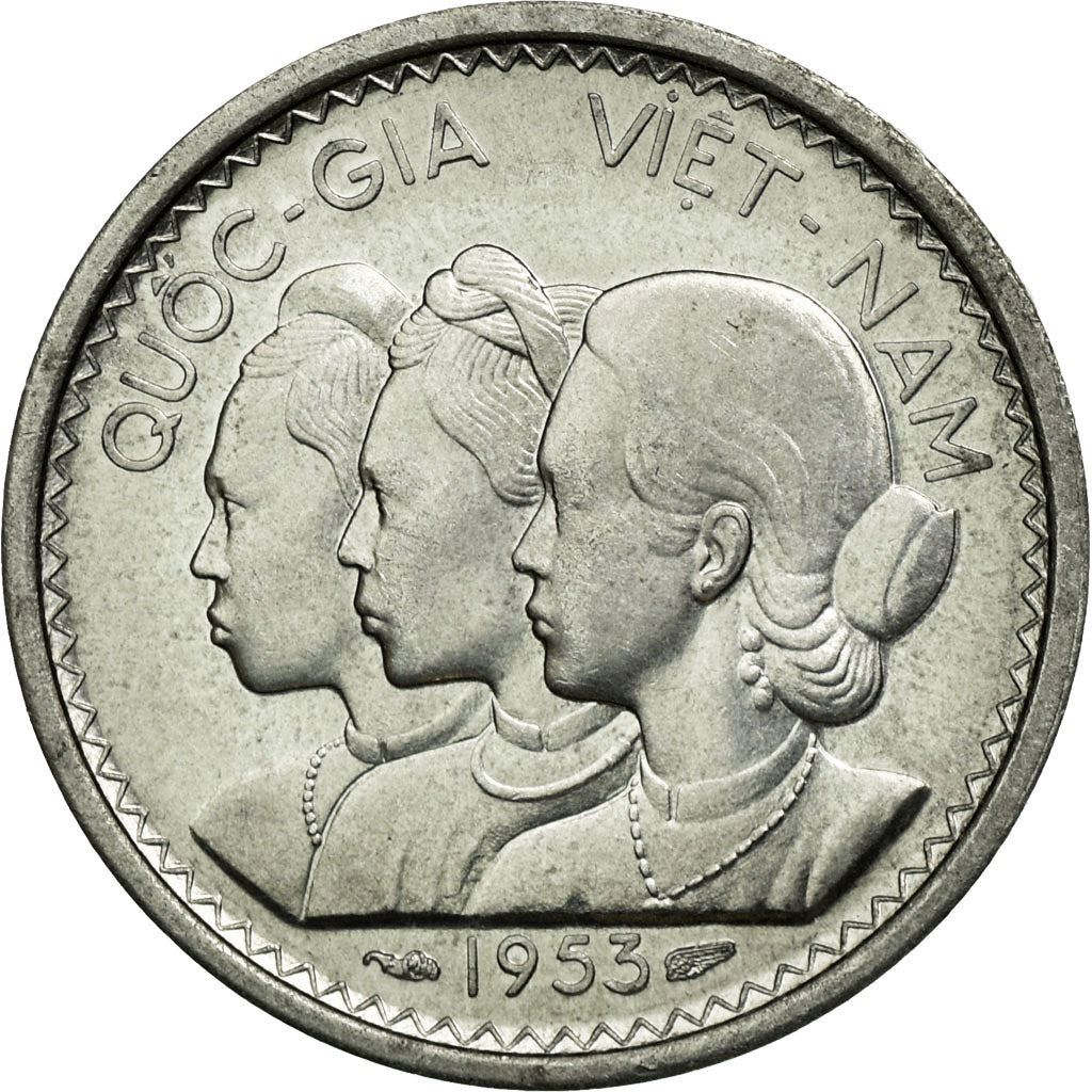 South Vietnam | 10 Su Coin | Rice plant | Km:1 | 1953