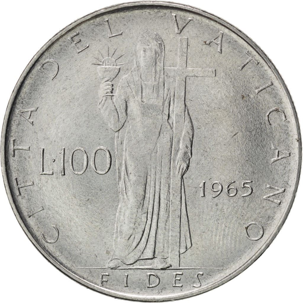 Vatican City | 100 Lire Coin | Paul VI | Km:82 | 1963 - 1965