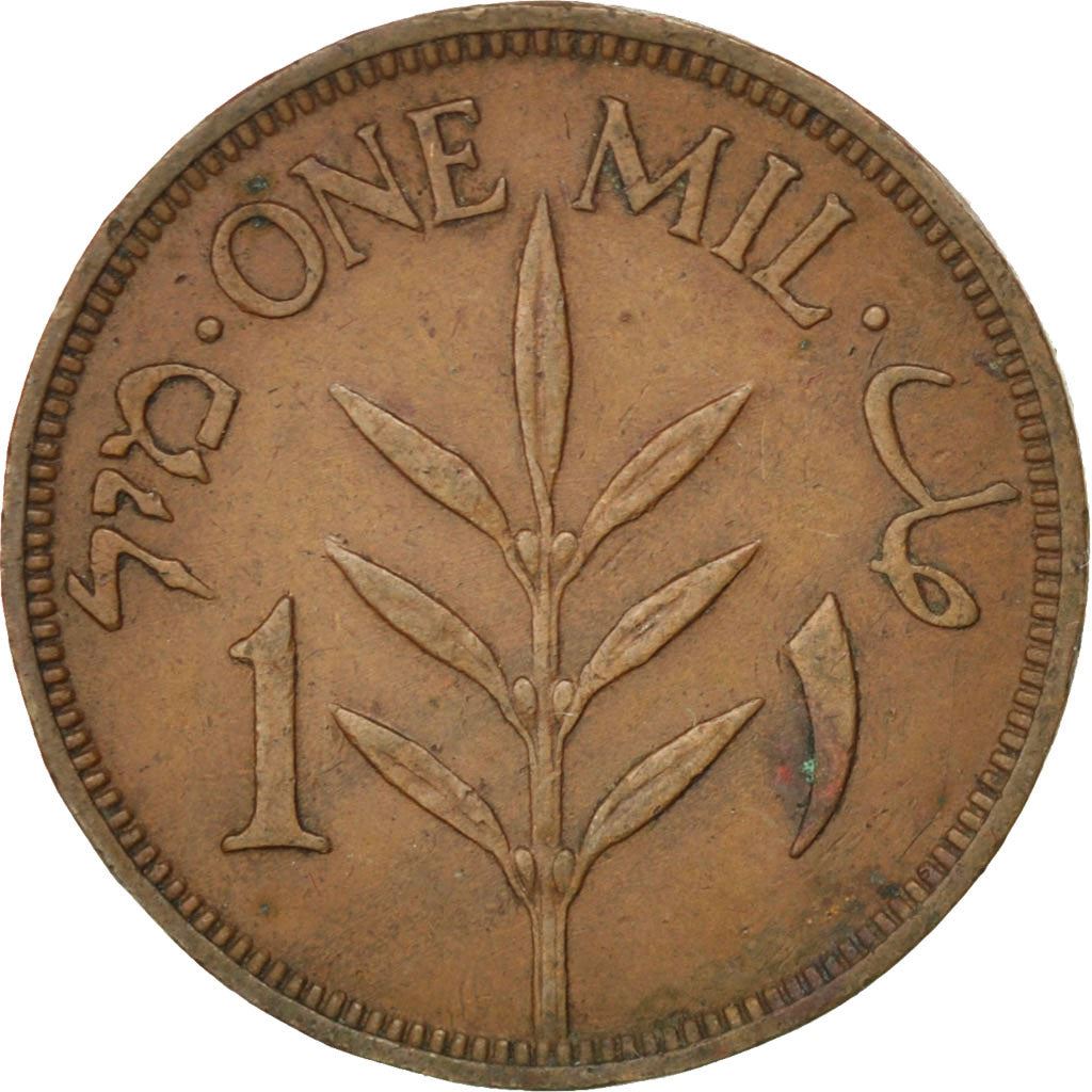British Palestine | 1 Mil Coin | Olive Branch | Km:1 | 1927 - 1947