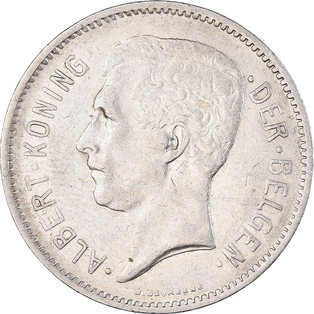 Belgian 1 Belga / 5 Francs Coin | Albert I Belgie | Star | Olive | KM98 | 1930 - 1933