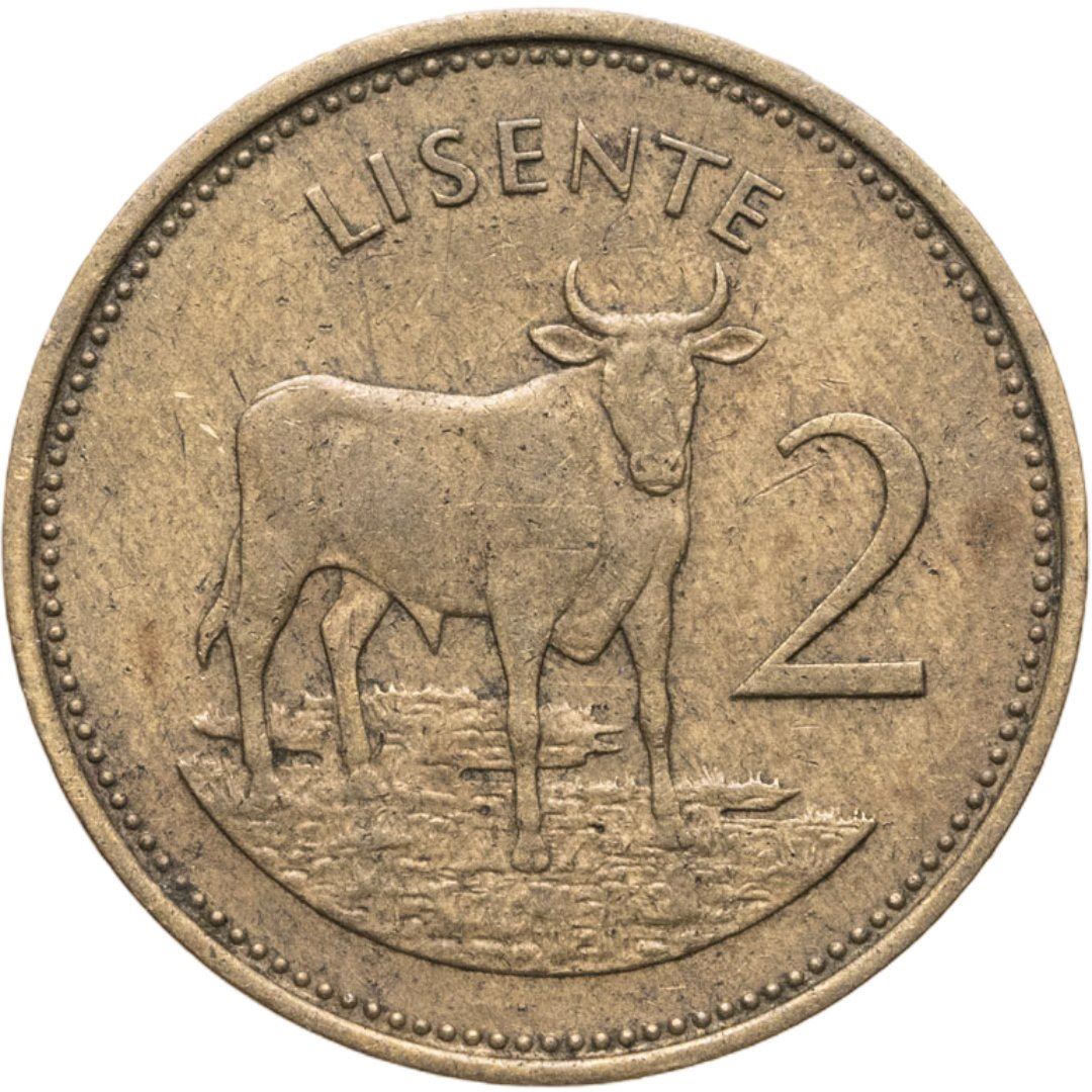 Lesotho | 2 Lisente Coin | Bull | Km:17 | 1979 - 1989