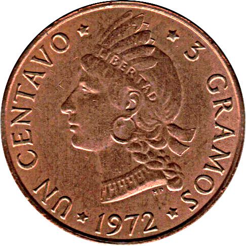 Dominican Republic 1 Centavo Coin | Liberty | KM31 | 1968 - 1975