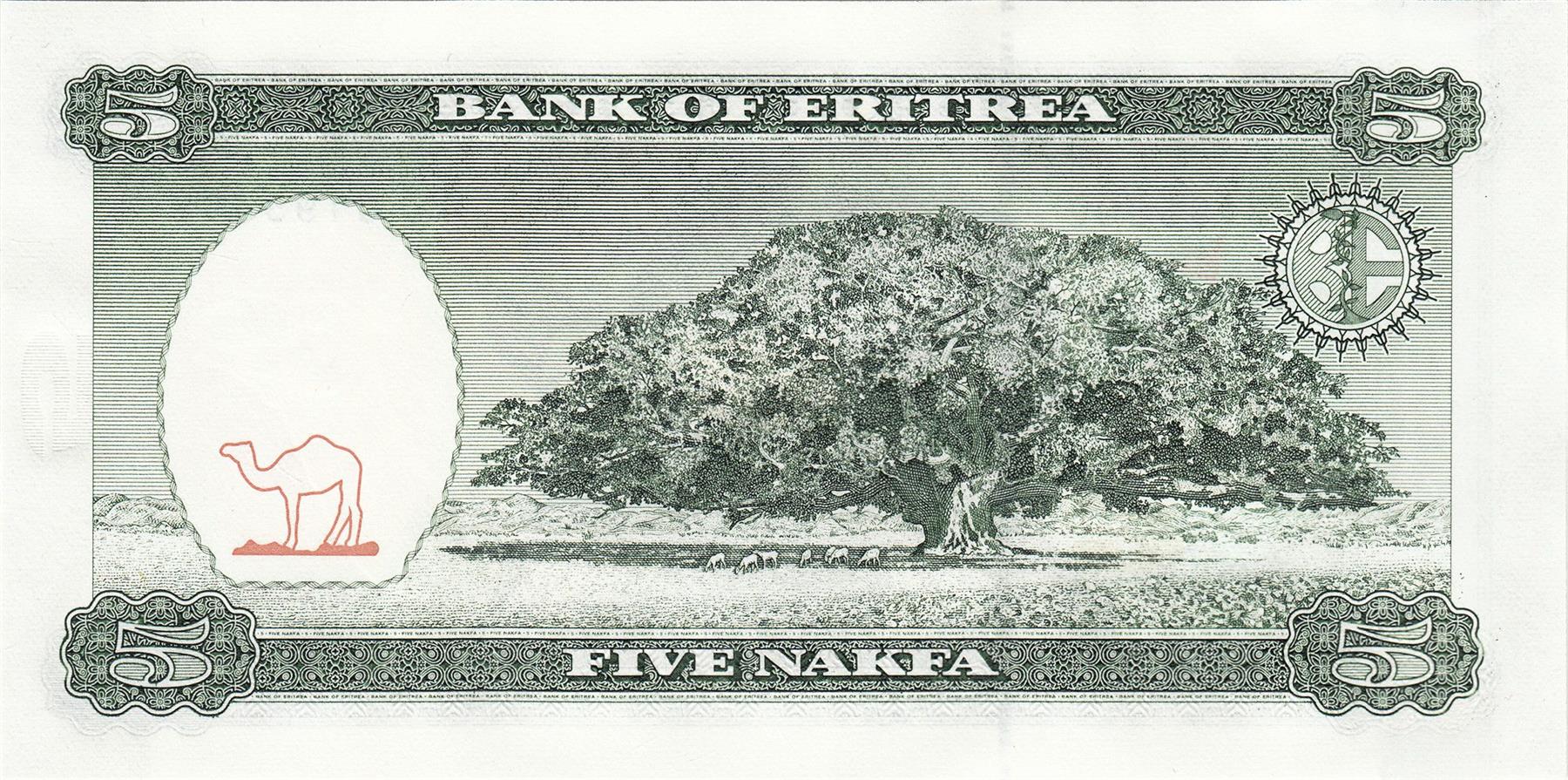 Eritrea | 5 Nakfa Banknote | 1997 | Eritrean Generations | Cattle | Heroic Ficus Daaro Sycamore