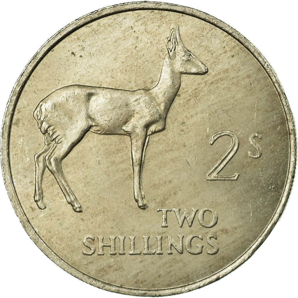 Zambia | 2 Shillings Coin | Bohor Reedbuck | Km:3 | 1964