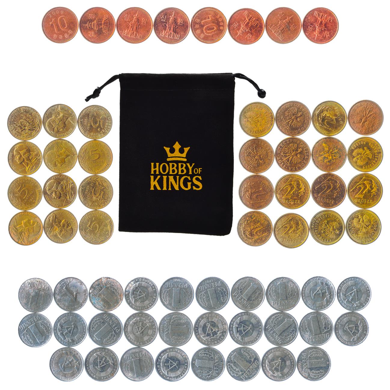 Play Money For Board Games & Card Games | 64 Real Coins | 1 2 5 10 | Total 200 Points | Genuine Toy Currency