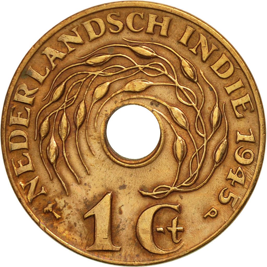 Netherlands East Indies | 1 Cent Coin | Rice plant | Km:317 | 1936 - 1945