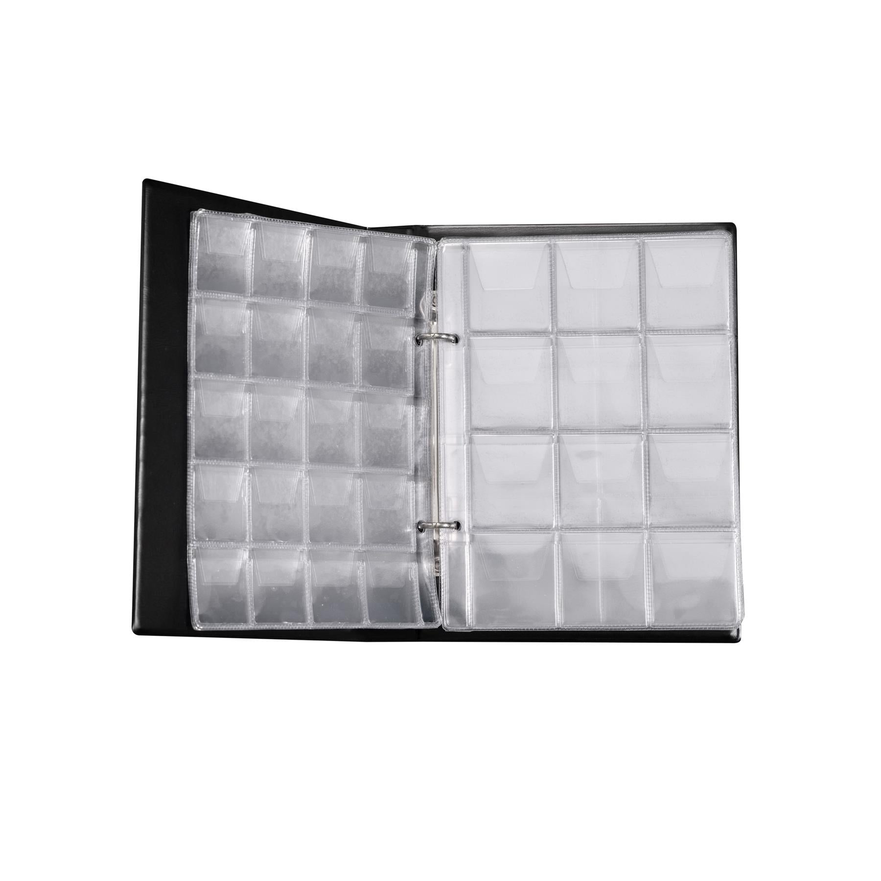 硬币册 126个口袋 | 10页 | 多硬币存储 | 3种不同尺寸 | 2.7厘米, 3.5厘米, 5.5厘米