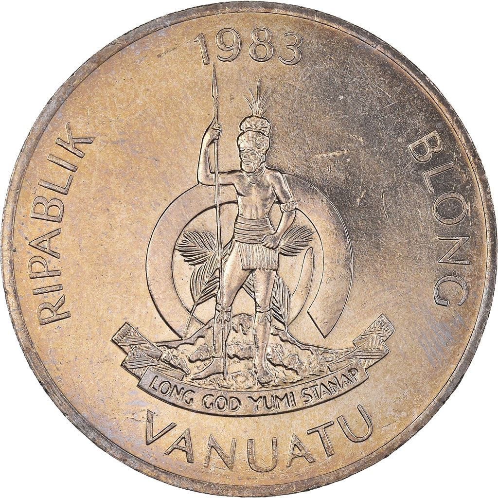 Vanuatu | 50 Vatu Coin | Melanesian Warrior | Yam | Km:8 | 1983 - 2009