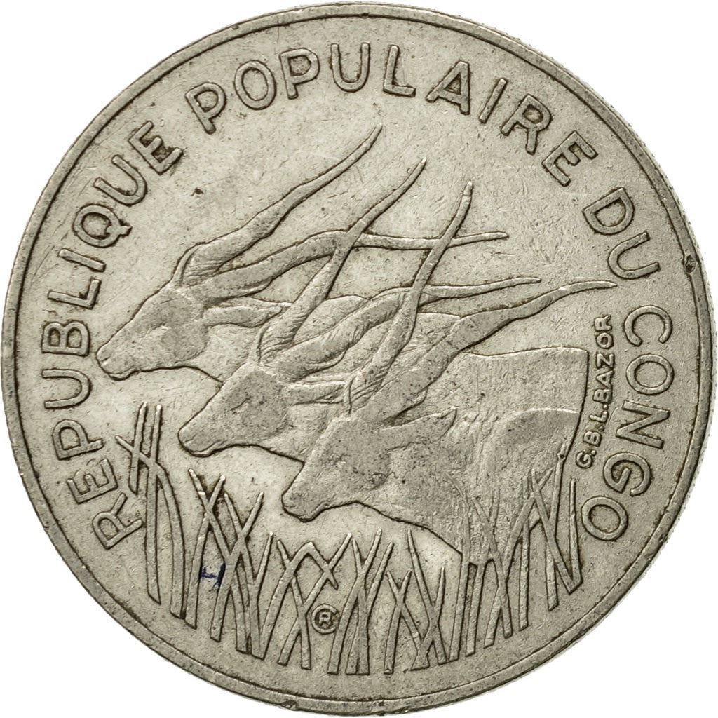 Republic of The Congo | 100 Francs Cfa Coin | Giant Elands | Km:2 | 1975 - 1990