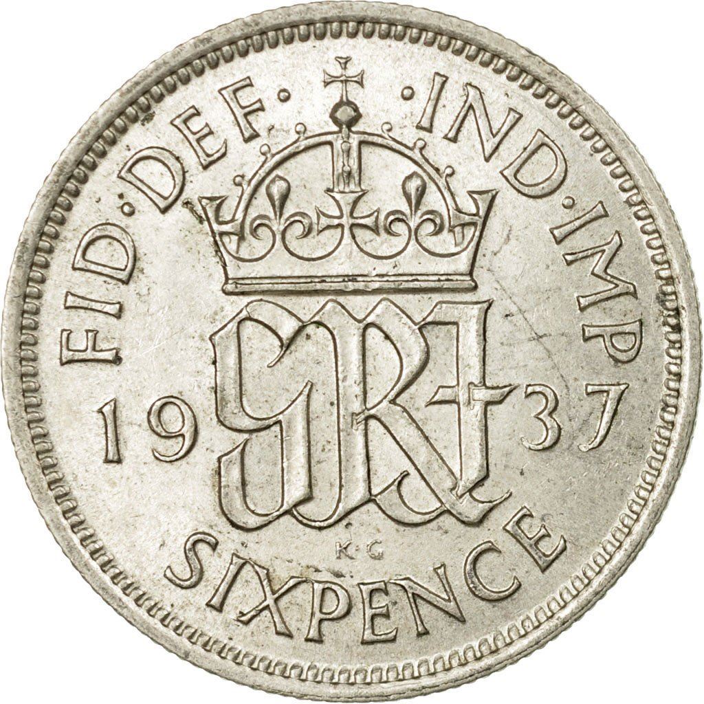 United Kingdom | 6 Pence Coin | George VI | KM:852 | 1937 - 1946