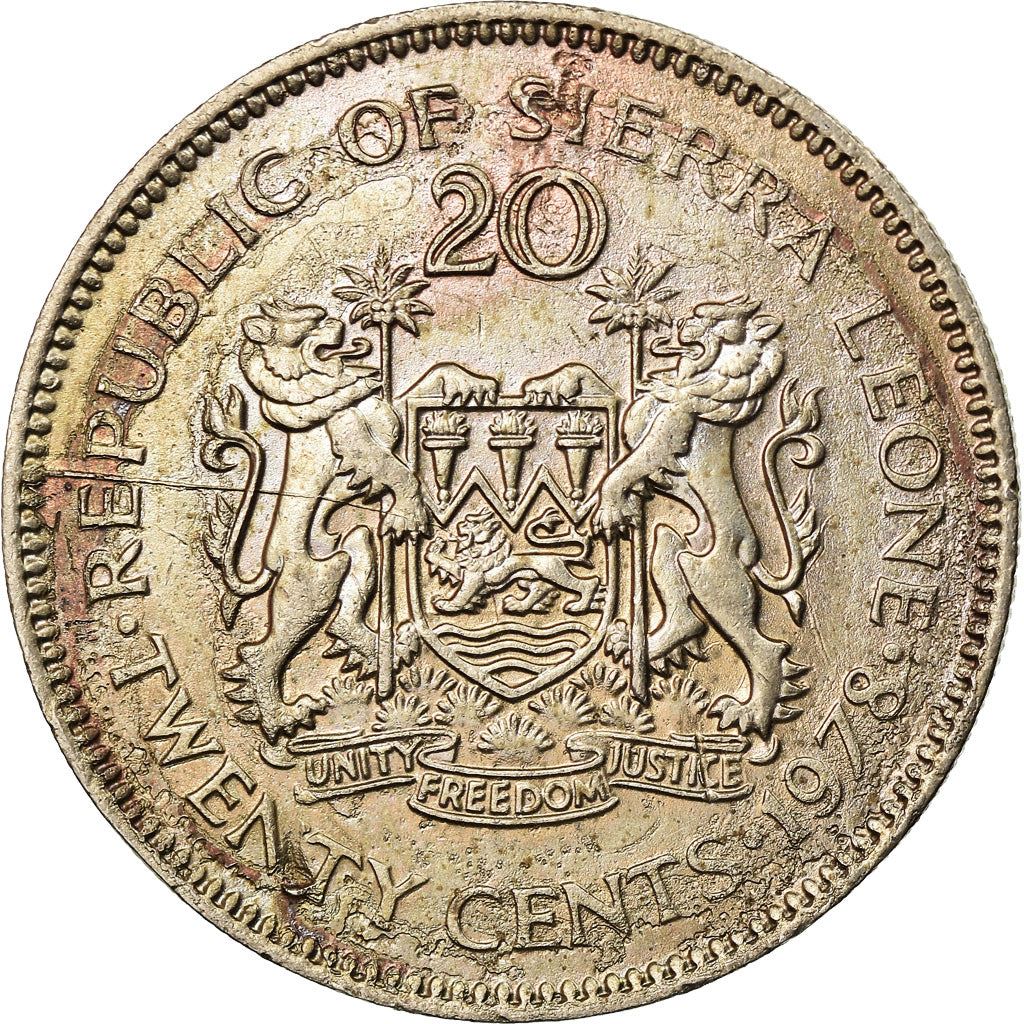 Sierra Leone | 20 Cents Coin | Dr. Siaka Stevens | KM30 | 1978 - 1984