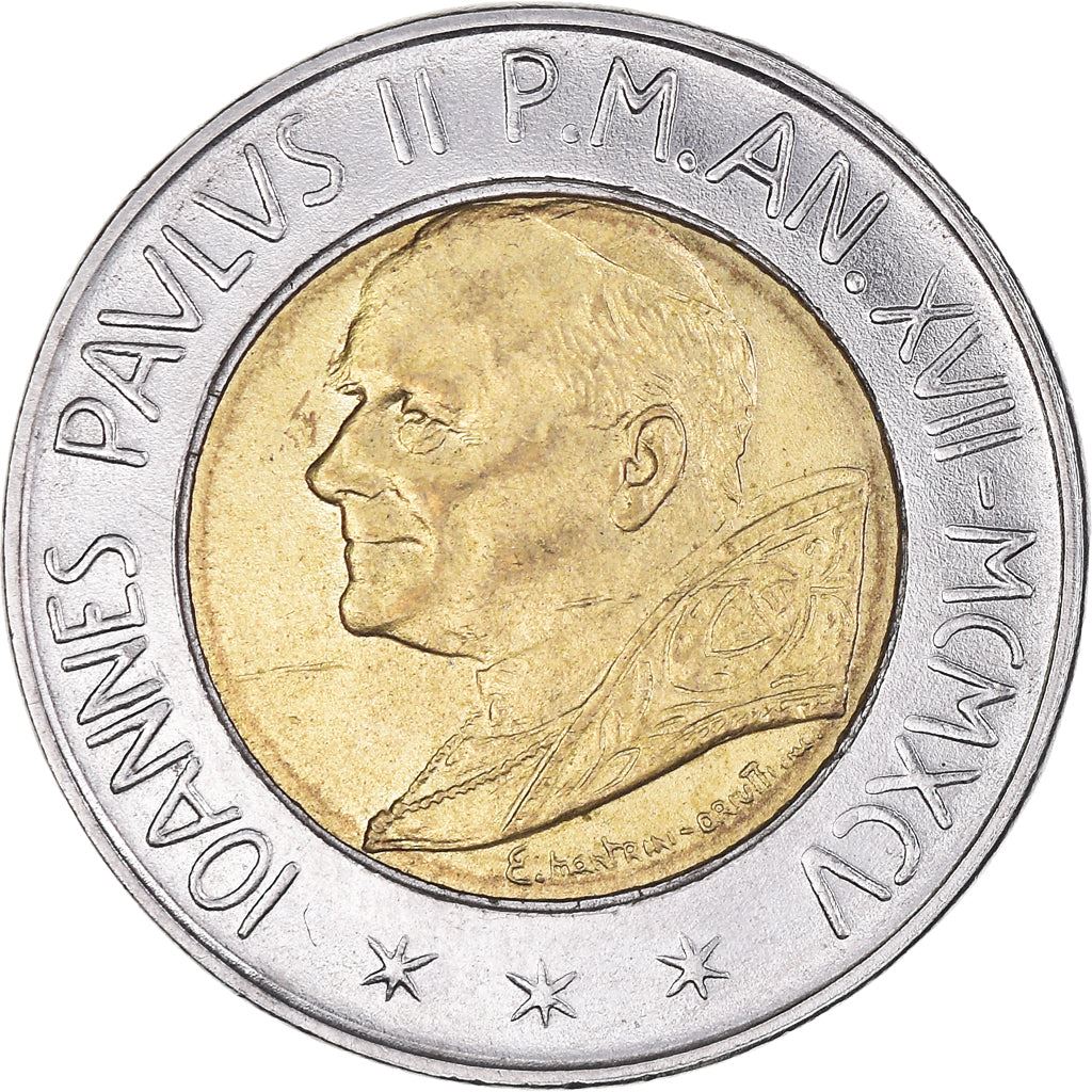 Vatican City | 500 Lire Coin | Cain slaying Abel | Km:267 | 1995