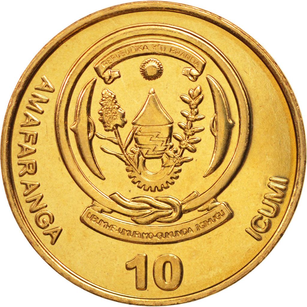 Rwanda | 10 Amafaranga Coin | Banana Tree | Km:34 | 2009