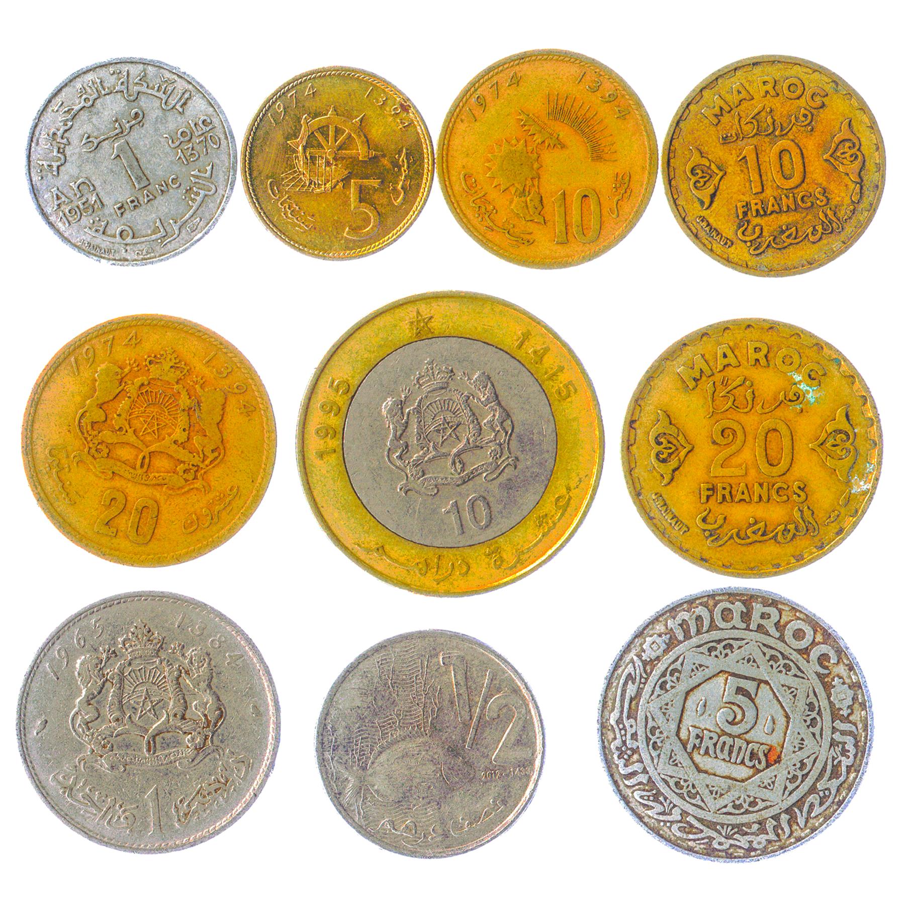 Morocco 10 Mixed Coins | 1957 - 2018