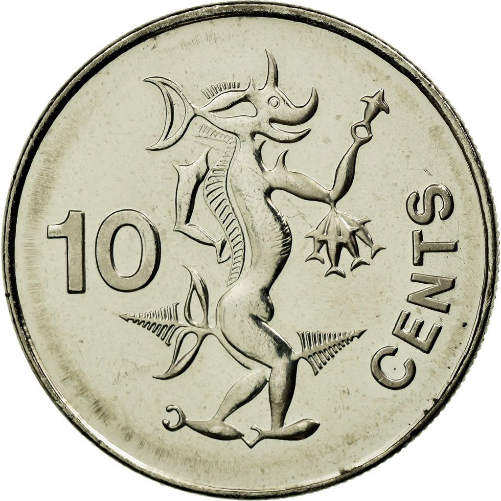 Solomon Islands | 10 Cents Coin | Elizabeth II | Adaro | Sea Spirit | Km:27A | 1990 - 2010