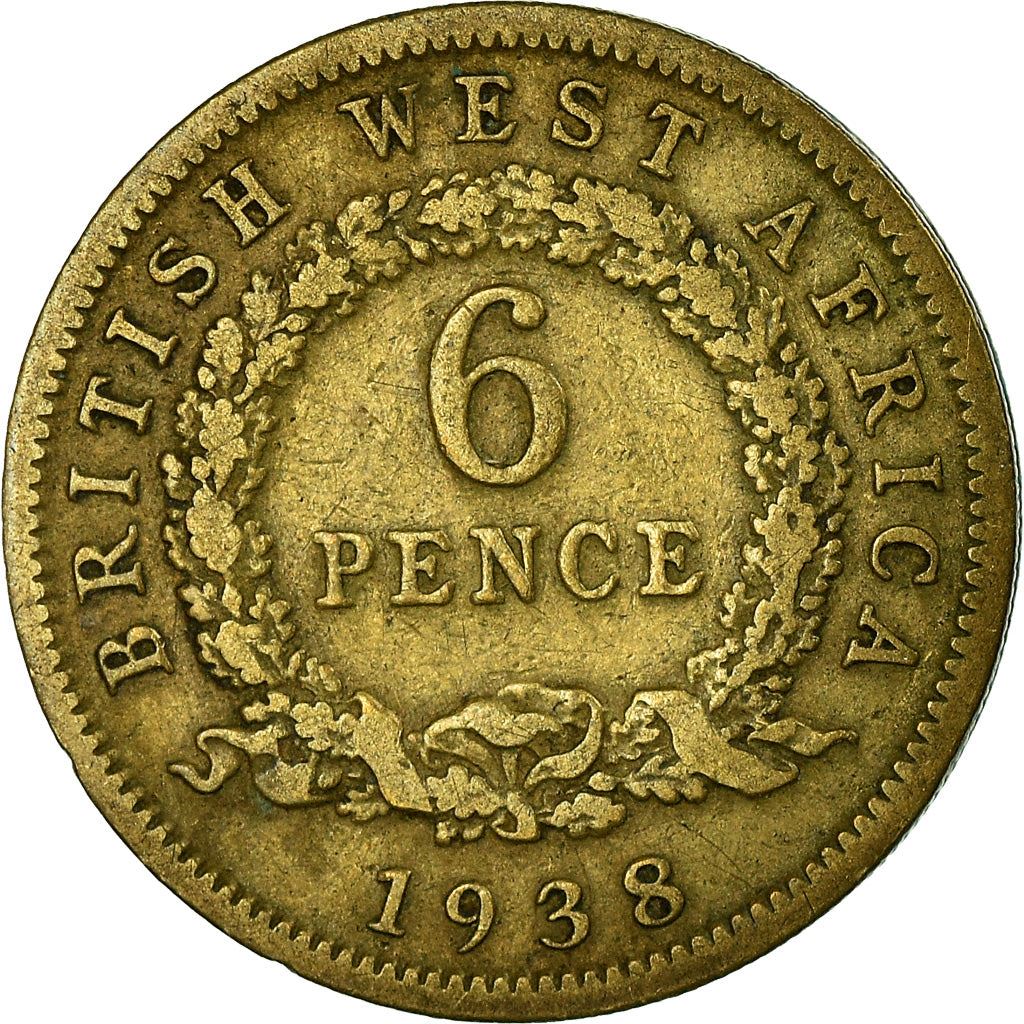British West Africa | 6 Pence Coin | Wreath | George VI | Km:22 | 1938 - 1947