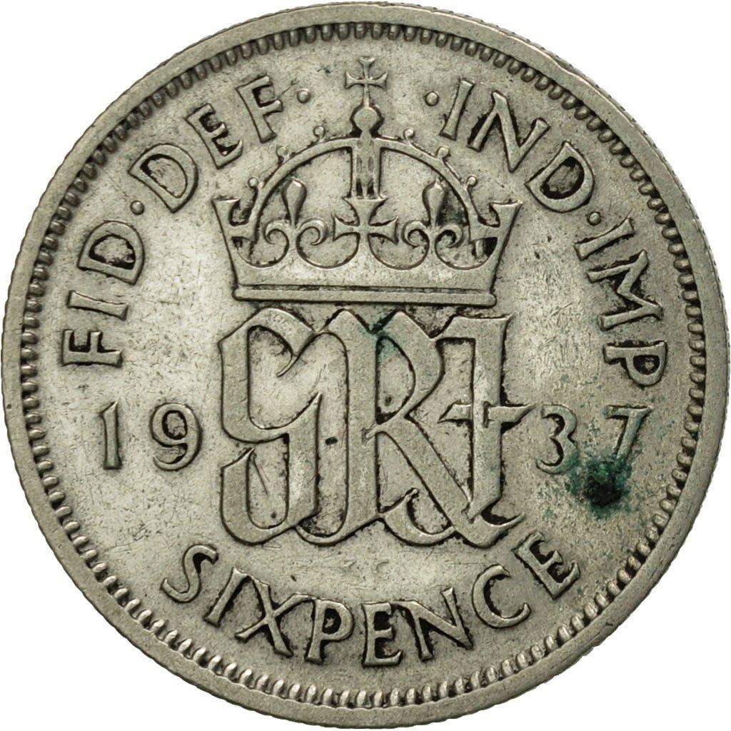 United Kingdom | 6 Pence Coin | George VI | KM:852 | 1937 - 1946
