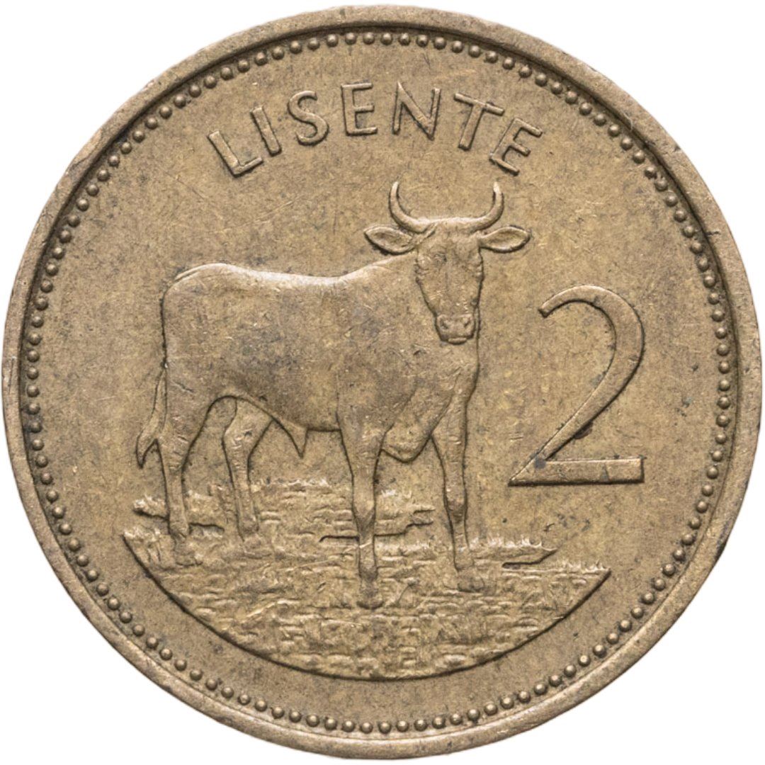 Lesotho | 2 Lisente Coin | Bull | Km:17 | 1979 - 1989