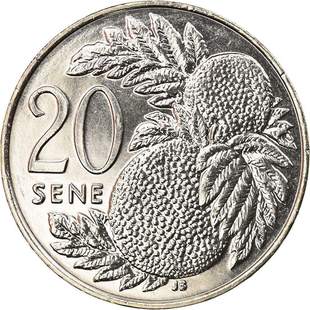 Samoa | Moneda de 20 Sene | Malietoa Tanumafili II | Fruta del Pan | Km:133 | 2002 - 2006