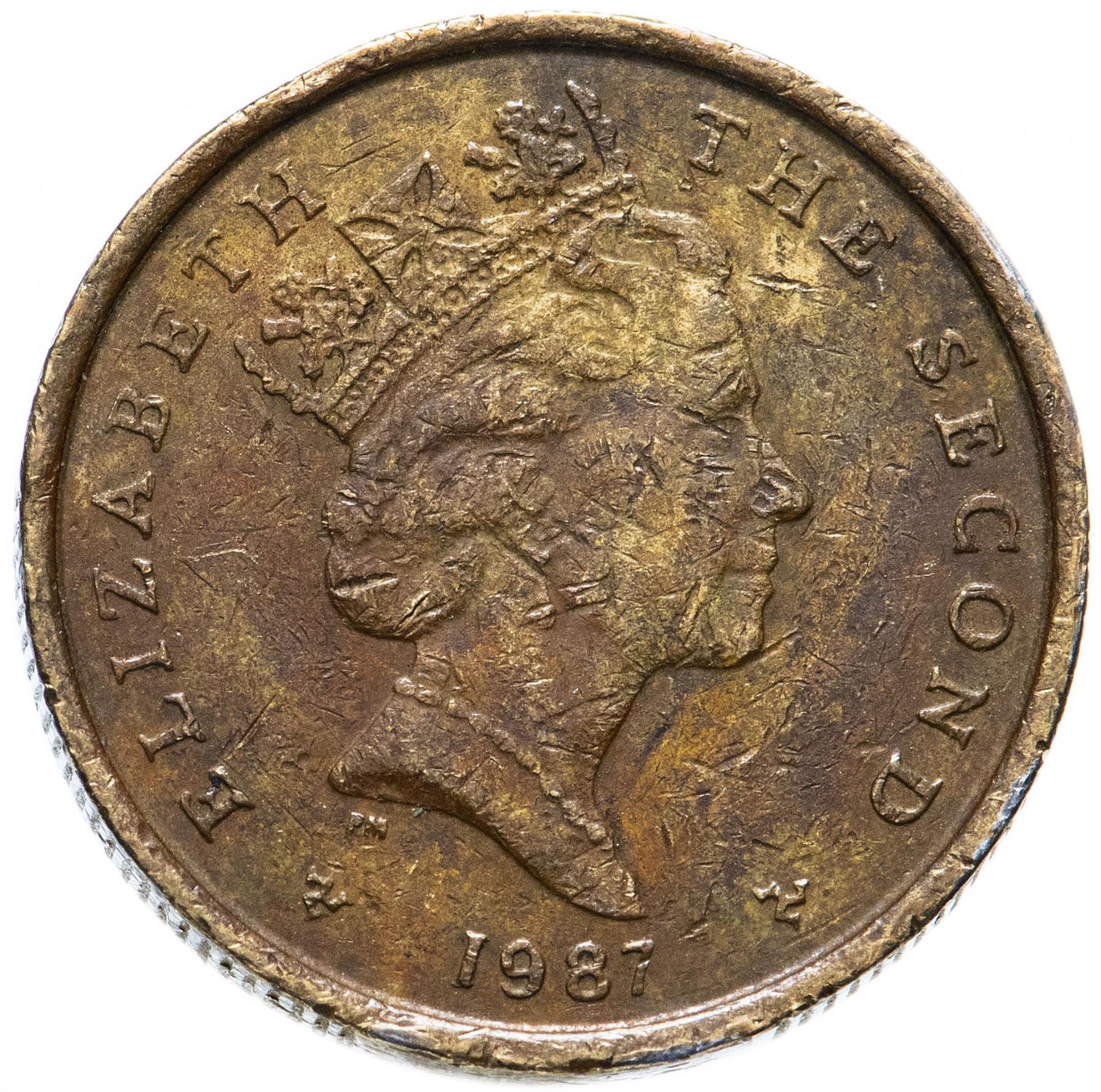 Isle of Man 1 Pound Coin | Queen Elizabeth II | Warrior | Horse | KM182 | 1987