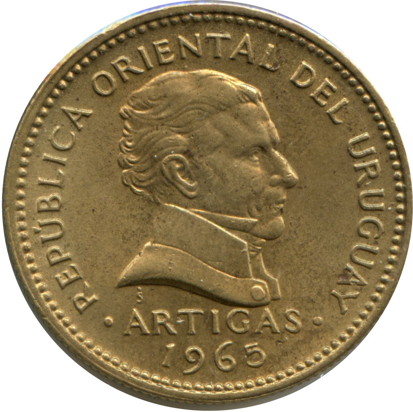 Uruguay 10 Pesos Coin | Artigas | Sun | KM48 | 1965