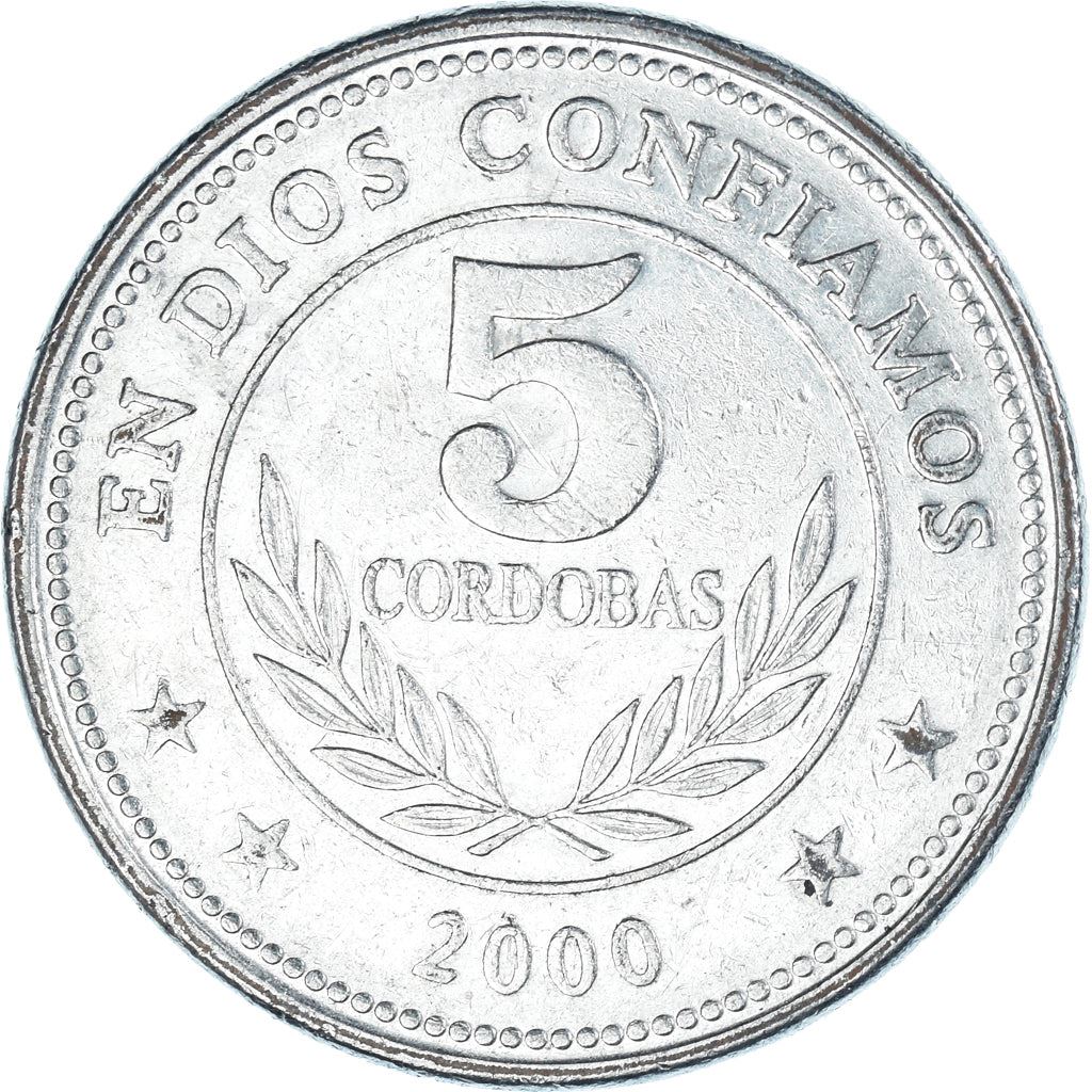 Nicaragua 5 Cordobas Coin | KM90 | 1997 - 2000