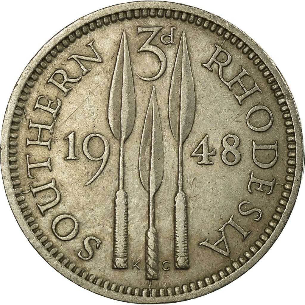 Southern Rhodesia | 3 Pence Coin | George VI | Spearheads | Km:20 | 1948 - 1952