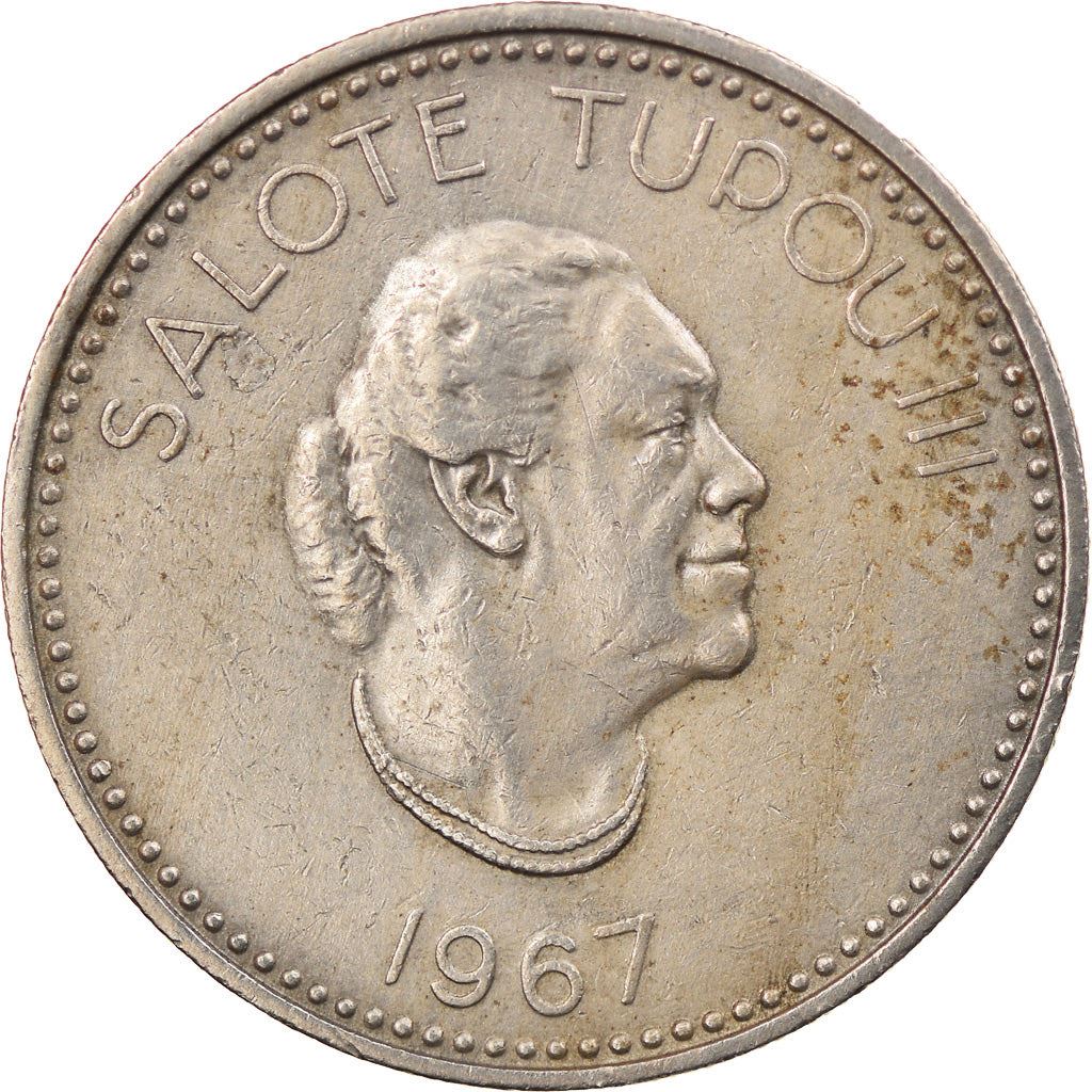 Tonga | 10 Seniti Münze | Königin Tupou III | Zweig | Km:7 | 1967