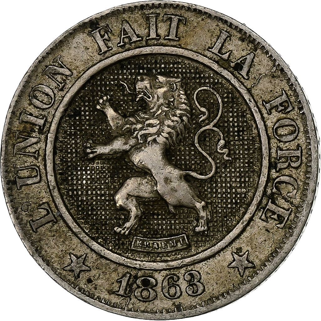 Belgien | 10-Centimes-Münze | Léopold I. | Kupfernickel | KM:22 | 1861–1864