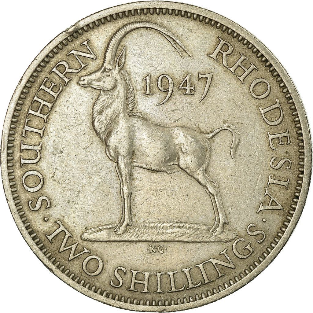 Southern Rhodesia | 2 Shillings Coin | George VI | Antelope | Km:19B | 1947