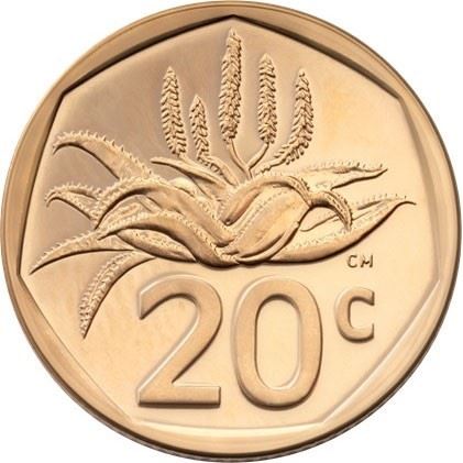 South Africa | 20 cents Coin | Bronze plated Steel | | Plant | Coat of arms | 2023