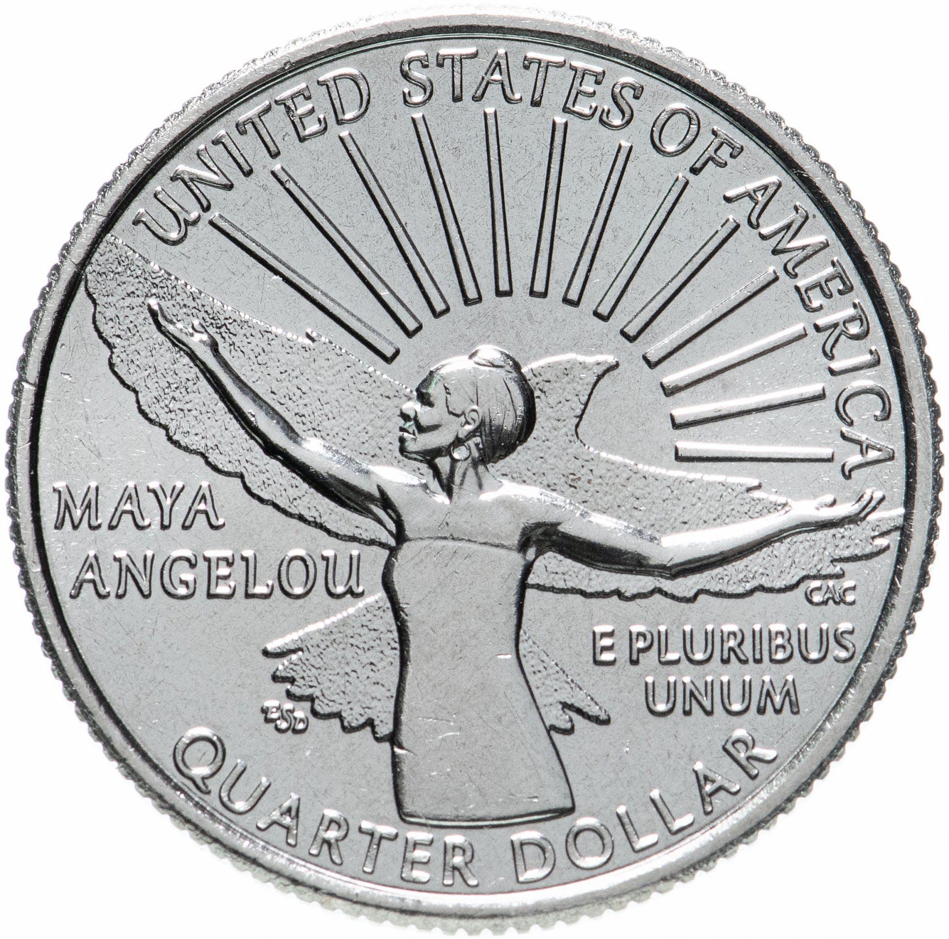 United States | 1/4 Dollar Coin | Maya Angelou | KM:766 | 2022