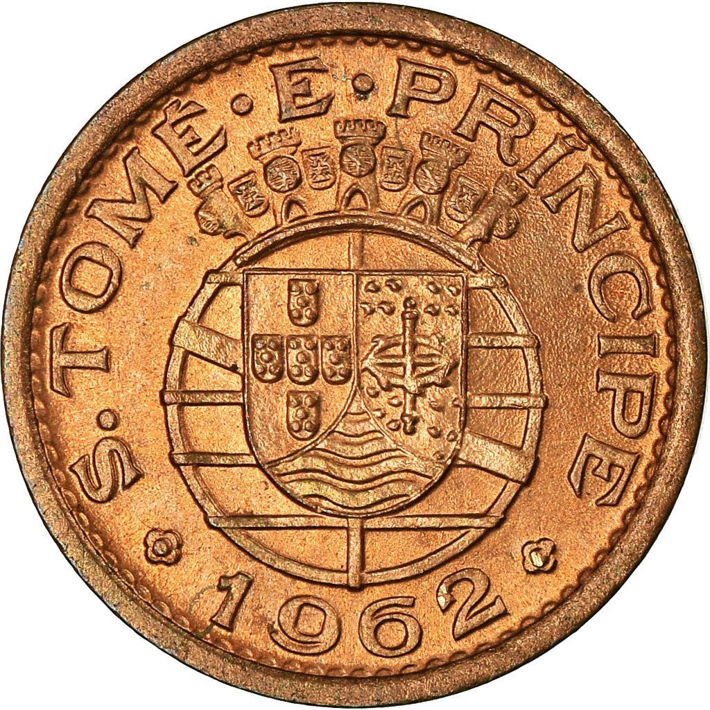 Sao Tome and Principe | 10 Centavos Coin | Bronze | Coat of Arms | Km:15 | 1962
