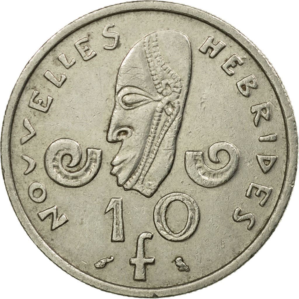 New Hebrides | 10 Francs Coin | Marianne | Native Mask | Snails | Km:2.1 | 1967 - 1970