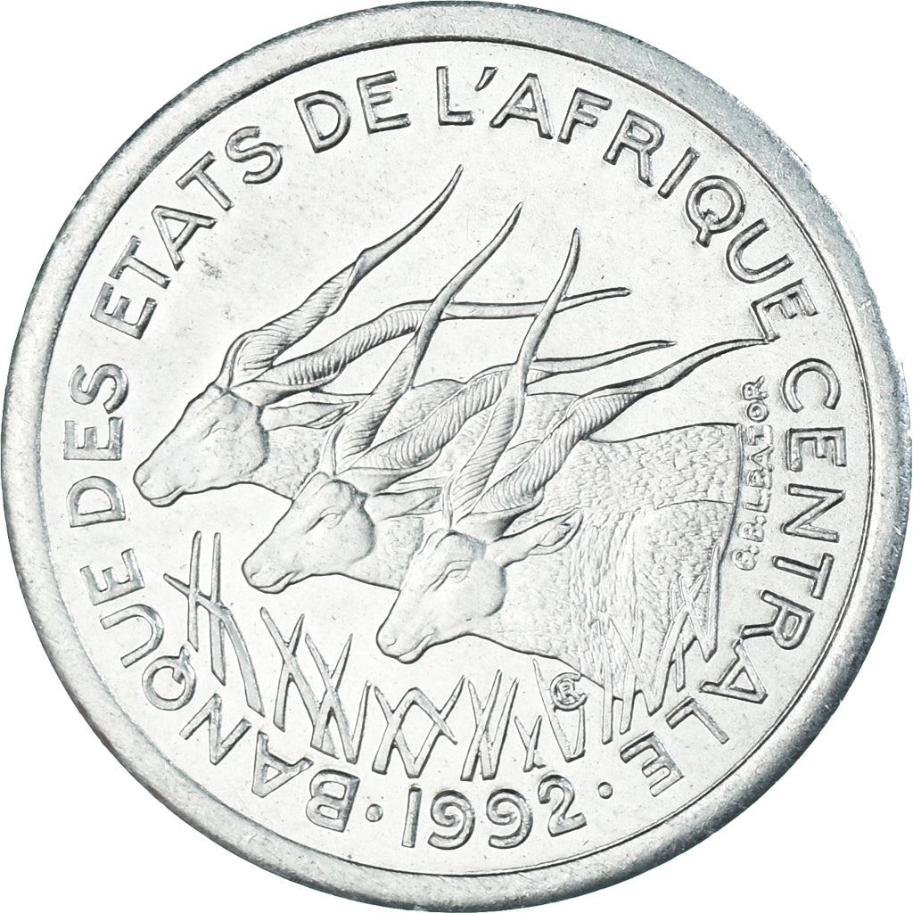 Central African States | 1 Franc Cfa Coin | Antelope | Crops | Km:8 | 1974 - 2003