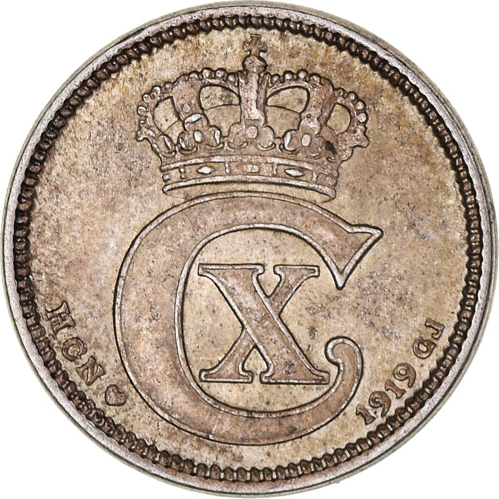 Denmark | 10 Ore Coin | Monogram | Km:818 | 1914 - 1919