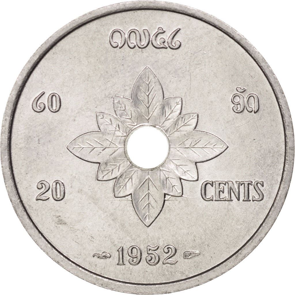Laos | 20 Cents Coin | Royal Seal | Km:5 | 1952