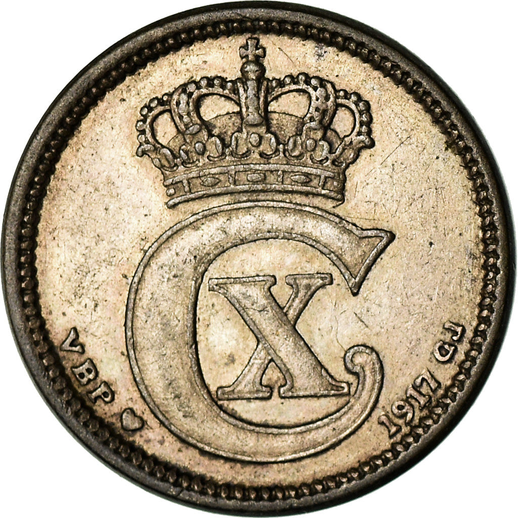Denmark | 10 Ore Coin | Monogram | Km:818 | 1914 - 1919