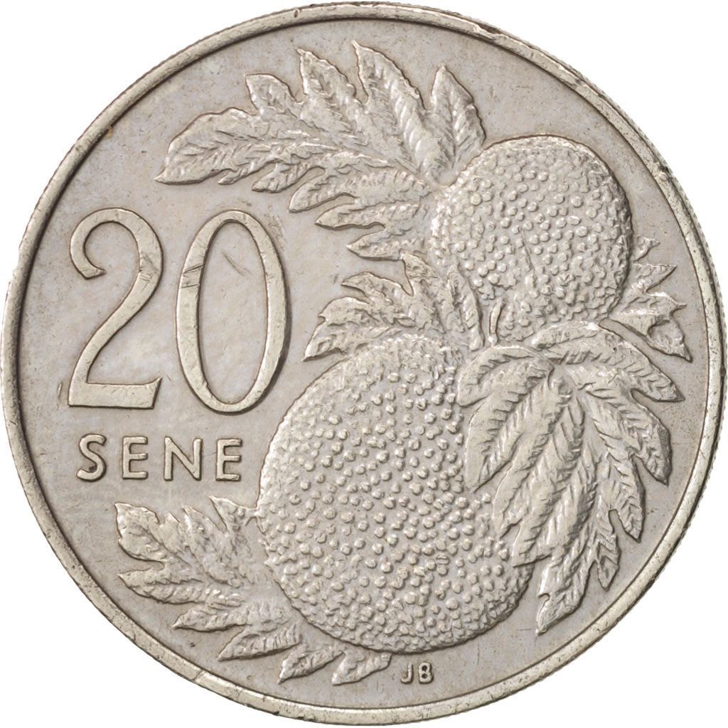 Samoa | 20 Sene Coin | Malietoa Tanumafili II | Bread Fruit | Km:16 | 1974 - 2000