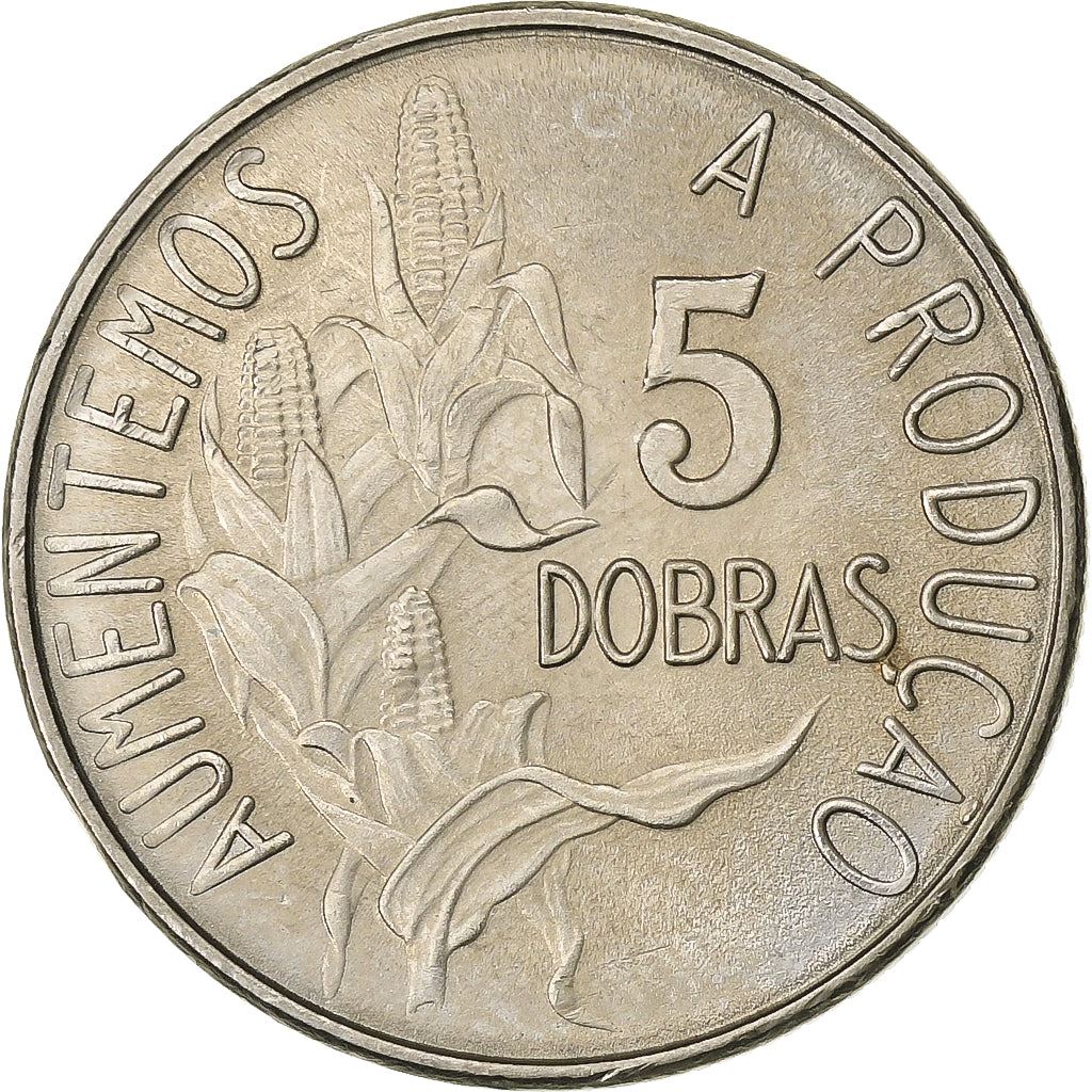 Sao Tome and Principe | 5 Dobras Coin | FAO | Km:28 | 1977