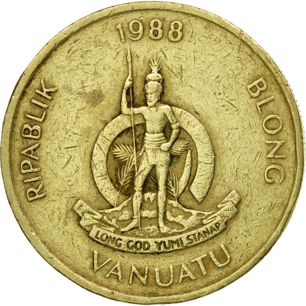 Vanuatu | 100 Vatu Coin | Melanesian Warrior | Coconut Sapling | Km:9 | 1988 - 2008